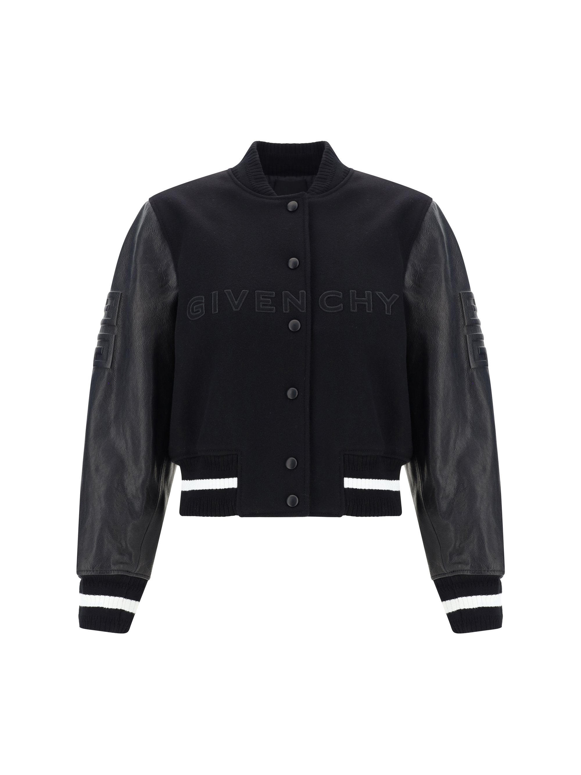 Shop Givenchy College Jacket In Black/white